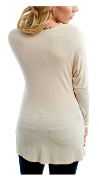 Harley-Davidson Women's Bling Victorian Elegance V-Neck Long Sleeve Top - Cream