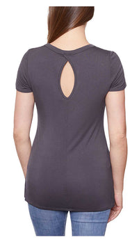Harley-Davidson® Women's Embellished Burst Scoop Neck Short Sleeve Tee - Gray