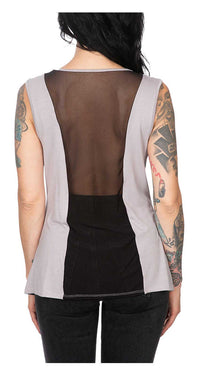 Harley-Davidson® Women's Embellished Mesh Back Sleeveless Tank Top - Gray