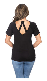Harley-Davidson Women's Ride HDMC 'Freedom Machine' Scoop Neck Tee Shirt, Black