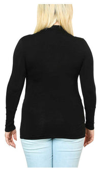 Harley-Davidson® Women's Embellished #1 Winged Mock Neck Long Sleeve Top - Black