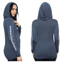 Harley-Davidson® Women's Speed Reel Long Sleeve Hooded Shirt - Dark Gray