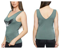 Harley-Davidson Women's Cross My Heart Embellished V-Neck Sleeveless Tank Top
