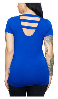 Harley-Davidson® Women's Embellished Marque Short Sleeve Scoop Neck Tee - Royal