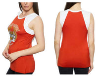 Harley-Davidson Women's RIP Roar Sleeveless Scoop Neck Raglan Tank Top - Orange