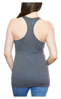 Harley-Davidson Women's Finest Moto Ribbed Sleeveless Racerback Tank Top - Gray