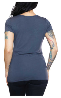 Harley-Davidson Women's Embellished B&S Short Sleeve V-Neck Tee - Gray