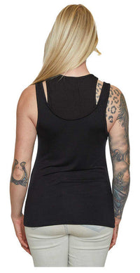 Harley-Davidson® Women's To The Edge Double Layer Sleeveless Tank Top, Black