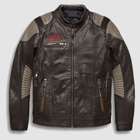 Mens Exhort Mid-Weight Buffalo Leather Layered Jacket