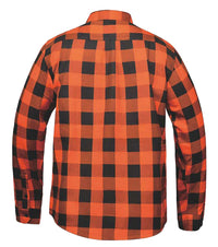 Derringer Men's Rugged Button Long Sleeve Plaid Flannel Shirt, Orange/Black