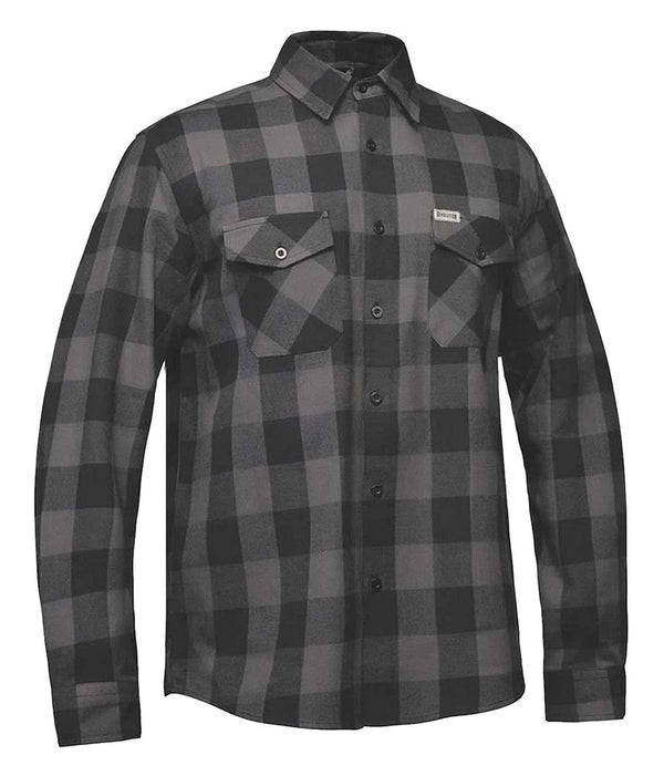 Derringer Men's Rugged Button Long Sleeve Plaid Flannel Shirt, Gray/Black