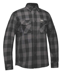 Derringer Men's Rugged Button Long Sleeve Plaid Flannel Shirt, Gray/Black