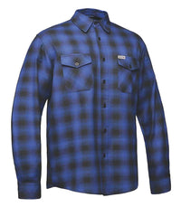 Derringer Men's Rugged Button Long Sleeve Plaid Flannel Shirt, Blue/Black